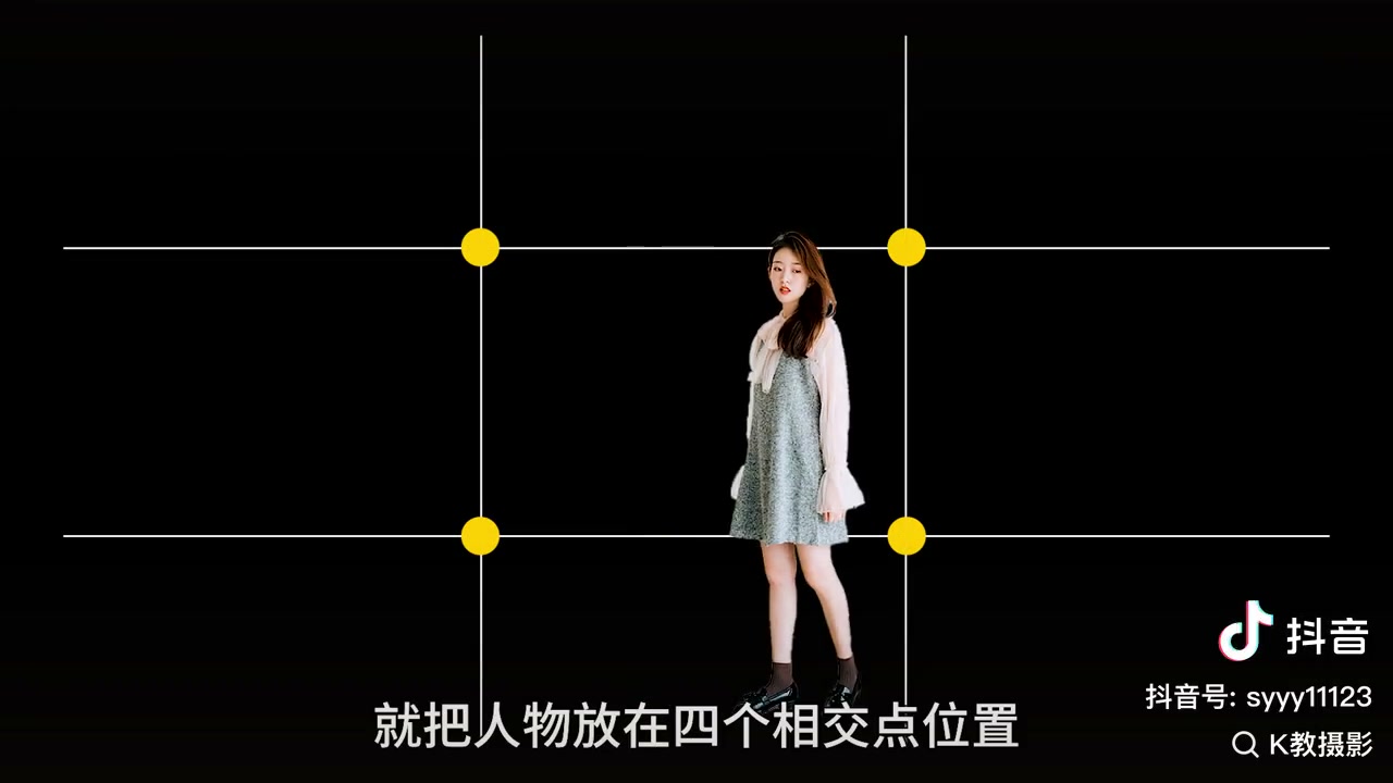 远景:人物放四个相交点