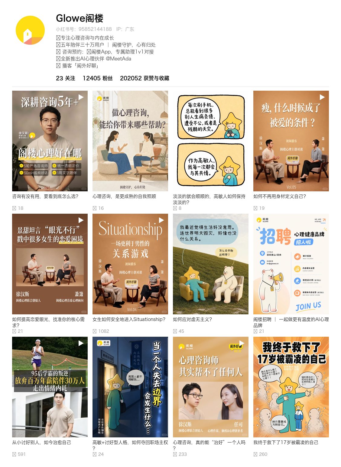 Glowe阁楼 主页作品